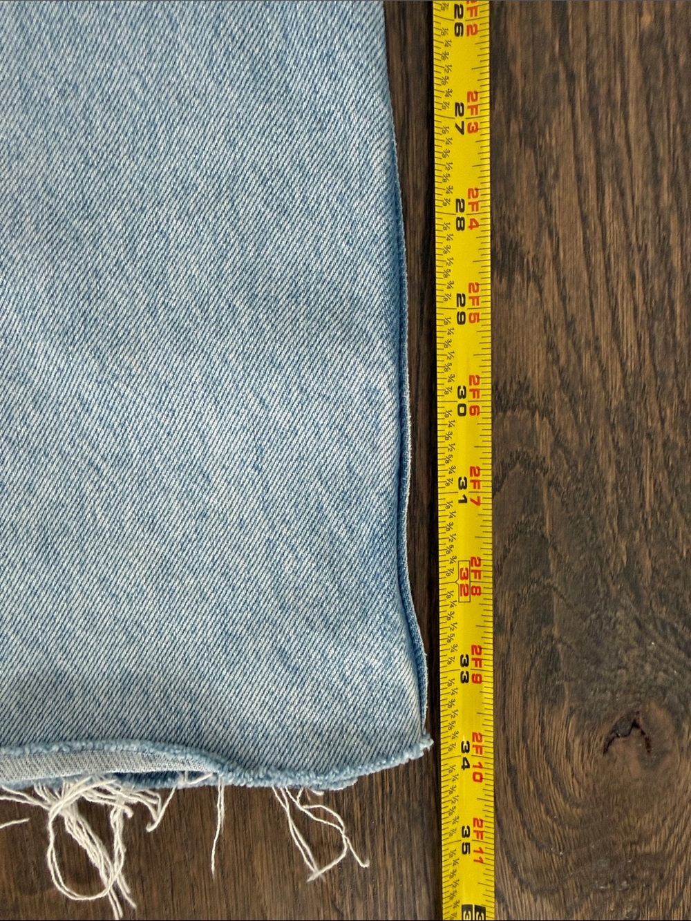 Zara Light Blue Straight-Leg Jeans with Knee Rips - Picture 5 of 5